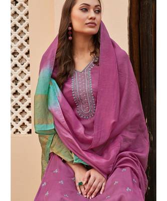 Lavender Silk Blend Party Wear Salwar Kameez 2