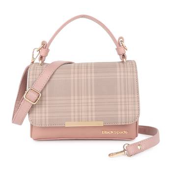Pink Sling Checked Bag 1