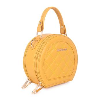 Yellow Mustard Quilted Sling Bag 2