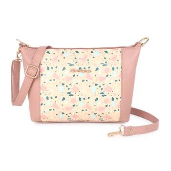 Pink Printed Sling Bag 1