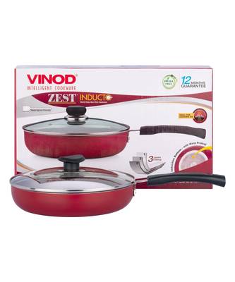 Vinod Zest Non-Stick Deep Fry Pan with Glass Lid- 22 cm  ( Induction Friendly ) 5