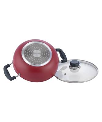 Vinod Zest Non-Stick Deep Kadai with Glass Lid- 22 cm, 2.6 Ltr  ( Induction Friendly ) 2
