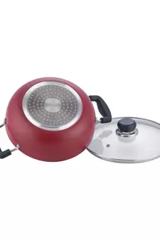 Vinod Zest Non-Stick Deep Kadai with Glass Lid- 22 cm, 2.6 Ltr  ( Induction Friendly )