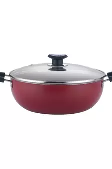 Vinod Zest Non-Stick Deep Kadai with Glass Lid- 26 cm, 4.1 Ltr  ( Induction Friendly )
