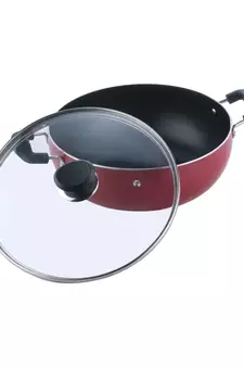Vinod Zest Non-Stick Deep Kadai with Glass Lid- 26 cm, 4.1 Ltr  ( Induction Friendly )