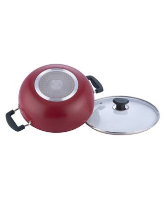 Vinod Zest Non-Stick Deep Kadai with Glass Lid- 26 cm, 4.1 Ltr  ( Induction Friendly ) 3