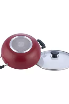 Vinod Zest Non-Stick Deep Kadai with Glass Lid- 26 cm, 4.1 Ltr  ( Induction Friendly )