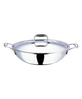 Vinod Platinum Triply Stainless Steel Kadai with Lid- 30 cm, 4.5 Ltr (Induction Friendly) 2