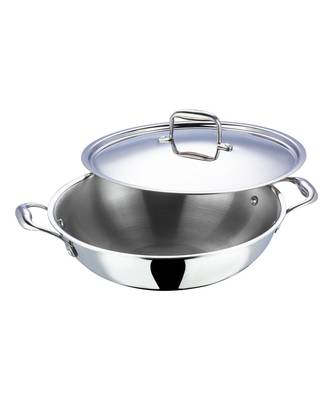 Vinod Platinum Triply Stainless Steel Kadai with Lid- 30 cm, 4.5 Ltr (Induction Friendly) 3