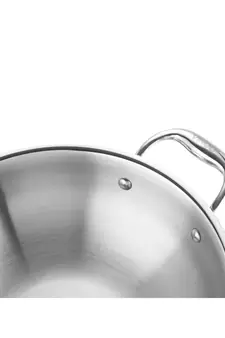 Vinod Platinum Triply Stainless Steel Kadai with Lid- 30 cm, 4.5 Ltr (Induction Friendly)