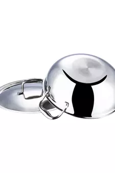 Vinod Platinum Triply Stainless Steel Extra Deep Kadai with Lid- 24 cm, 3.3 Ltr