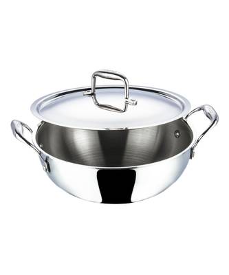 Vinod Platinum Triply Stainless Steel Extra Deep Kadai with Lid- 26 cm, 4.1 Ltr 2