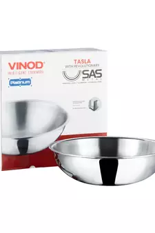 Vinod Platinum Triply Stainless Steel Tasla- 24 cm, 2.5 Ltr (Induction Friendly)