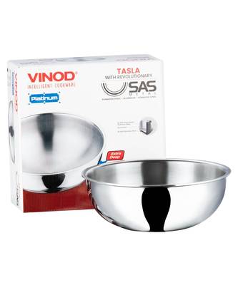 Vinod Platinum Triply Stainless Steel Extra Deep Tasla - 18 cm, 1.1 Ltr (Induction Friendly) 1