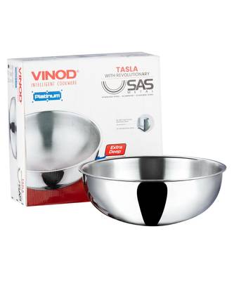Vinod Platinum Triply Stainless Steel Extra Deep Tasla - 26 cm, 4.1 Ltr (Induction Friendly) 1