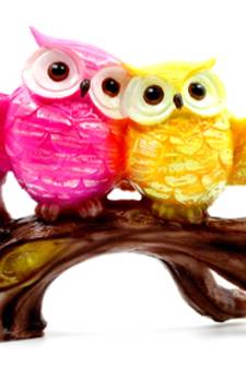 ESVAR STONECRAFT Poly Resin Idol Pair Of Beautiful Owl Seating