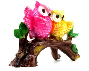 ESVAR STONECRAFT Poly Resin Idol Pair Of Beautiful Owl Seating 2