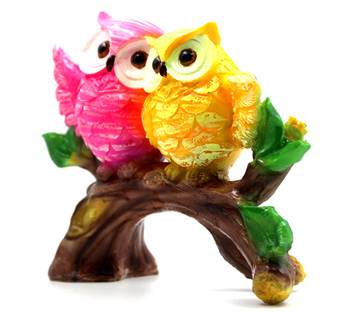 ESVAR STONECRAFT Poly Resin Idol Pair Of Beautiful Owl Seating 3