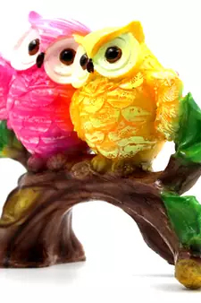 ESVAR STONECRAFT Poly Resin Idol Pair Of Beautiful Owl Seating