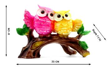 ESVAR STONECRAFT Poly Resin Idol Pair Of Beautiful Owl Seating 5