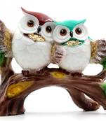 ESVAR STONECRAFT Poly Resin Idol Pair Of Beautiful Multi Colour Owl