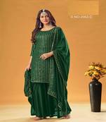 Green sequins georgette salwar