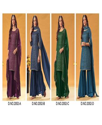 Wine sequins georgette salwar 3