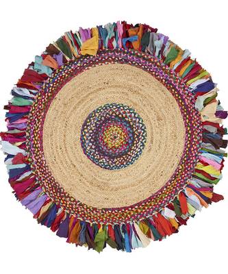 YADURAJ CARPETS Natural Jute Handwoven Malena Chindi Indoor Area Rug - Multicolor 1