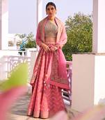 Pink Embroidered Lehenga Set