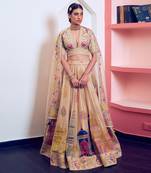 Beige Heritage Embroidered Lehenga Set