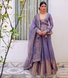 Embroidered peplum lehenga set