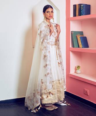 Ivory Embroidered Anarkali Set 1