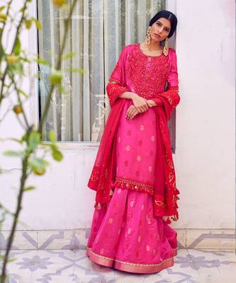 Chanderi Woven kurta set 1