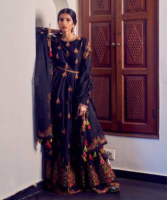 Chanderi Multicolor Anarkali set 1