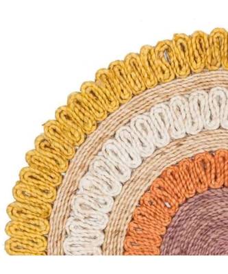 YADURAJ CARPETS Handwoven Natural Fiber Round Border Area Rug  3