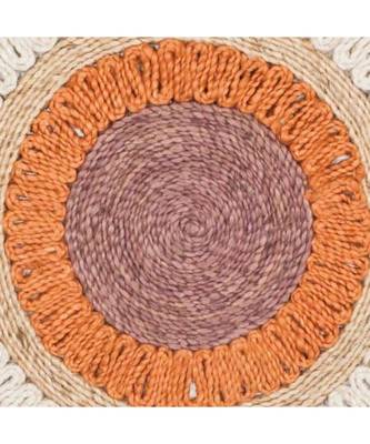 YADURAJ CARPETS Handwoven Natural Fiber Round Border Area Rug  4