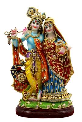 ESVAR STONECRAFT Poly Resin Scupluture of Radha Krishna  1