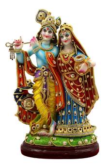 ESVAR STONECRAFT Poly Resin Scupluture of Radha Krishna 