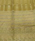 Specially Carfted Cotton and Net Hijabs/ stole - With Tiny Diamonds and Intricate Machine Embroidery - Yellow