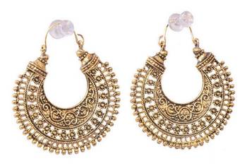 Gold Plated Oxidised Hoop Earring for Women 1
