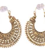 Gold Plated Oxidised Hoop Earring for Women