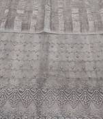 Specially Carfted Cotton and Net Hijabs/ stole - With Tiny Diamonds and Intricate Machine Embroidery - Light Purple