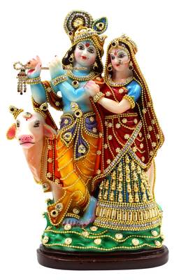 ESVAR STONECRAFT Poly Resin Scupluture of Radha Krishna 1