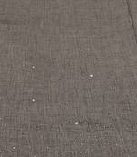 Classic and Simple Stole - With Beautiful Diamond and Pearl Stones on One side of the stole - Brown