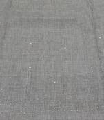 Classic and Simple Stole - With Beautiful Diamond and Pearl Stones on One side of the stole - light Grey