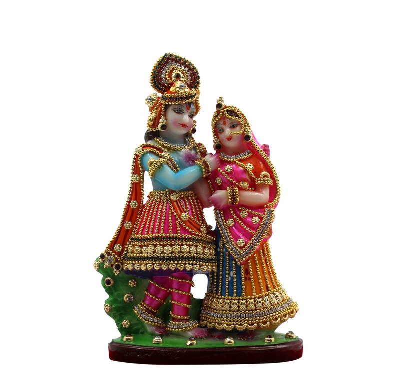 ESVAR STONECRAFT Poly Resin Scupluture of Radha Krishna
