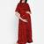Womens Maroon Floral Fit and flare Midi Rayon Maternity & Nursing Dress