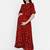 Womens Maroon Floral Fit and flare Midi Rayon Maternity & Nursing Dress
