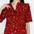 Womens Maroon Floral Fit and flare Midi Rayon Maternity & Nursing Dress
