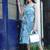 Womens Maternity Sky Blue Floral Print Pinafore Midi Dress